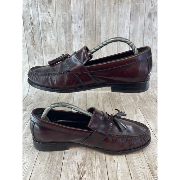 Cole Haan Air Monroe Loafer Mens 9.5 M Burgundy Leather Tassel Dress Shoe C09889 - Picture 5 of 10